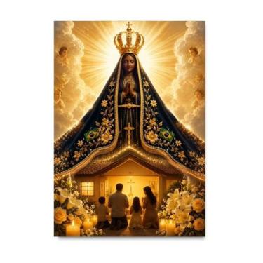Imagem de Placa Decorativa Nossa Senhora Aparecida Mãe Protetora 50x70cm - Quadr