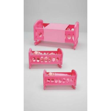 Imagem de Bercinho Balanço Boneca 35cm Rosa Infantil - Congratulations Store