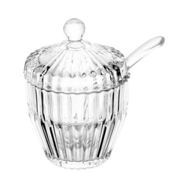 Imagem de Açucareiro com Tampa e Colher Império 180ml Cristal 8cm Wolff