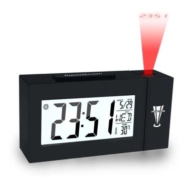 Imagem de Relógio de Mesa Despertador Digital Com Projetor De Horas e Termômetro