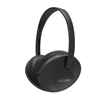 Imagem de Koss Fones de ouvido KPH7 sem fio Bluetooth, controles de bordo com microfone, design plano leve e portátil para armazenamento compacto, preto