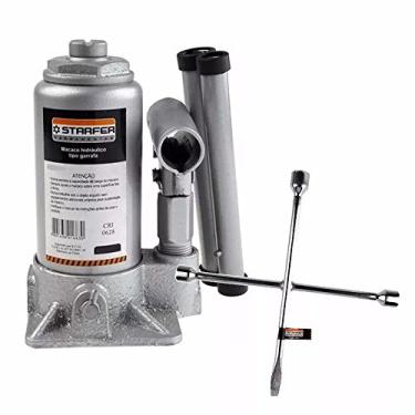 Imagem de Kit Macaco Hidráulico Garrafa 4t com Chave Roda Starfer