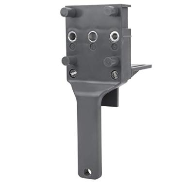 Imagem de Localizador de furos para carpintaria, localizador de broca de conexão de placa de madeira, gabarito de cavilha autocentrante, localizador de perfurador reto para carpintaria DIY ferramentas manuais de perfuração de carpintaria (cinza)