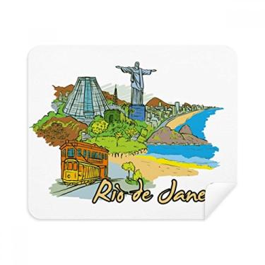 Imagem de Pano de limpeza pintado à mão do Brasil, Rio de Janeiro, 2 peças, tecido de camurça