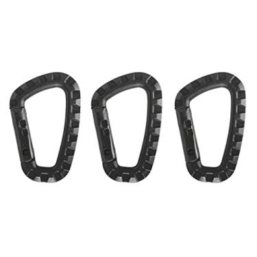 Imagem de Esquirla 3x Mosquetão de Plástico Resistente Chaveiro Caminhada Mosquetão Mosquetão, Preto