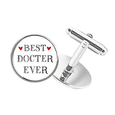 Imagem de DIYthinker Best Doctor Ever Quote Professional Abotoaduras com botão redondo