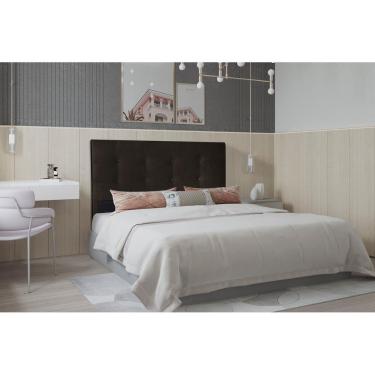 Imagem de Cabeceira Casal 1,95m Berlim Suede Marrom Dal Poz Estofados