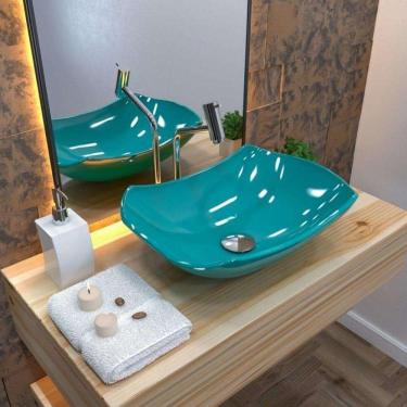 Imagem de Kit Cuba L42 com Válvula Click 1 1/2`` (4,0cm) Azul Turquesa