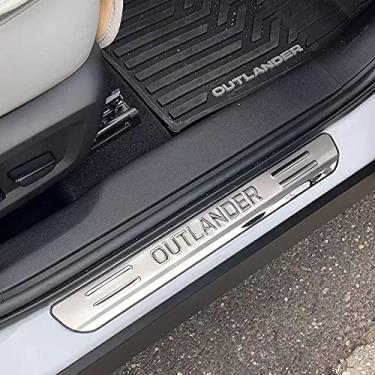 Imagem de GZBFTDH Proteção de Peitoril Soleira da Porta, para Mitsubishi Outlander 2013-2022 Carro Acessórios, Aço Inoxidável Kick Plate Guard de Pedal de Limiar Protetor, Peças para Automóveis
