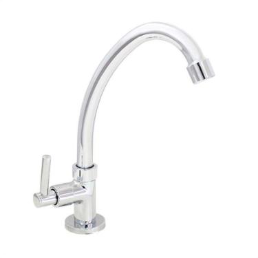 Imagem de Torneira Cozinha Mesa Bica Móvel Cromada C62 Arejador Fixo