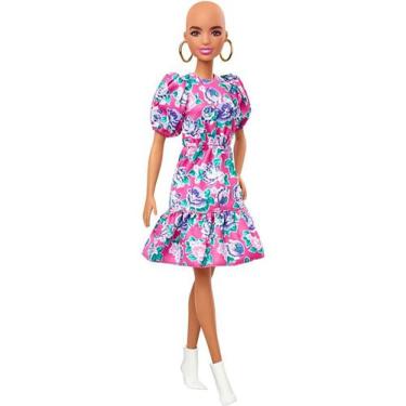 Imagem de Boneca Barbie Fashionistas Sem Cabelo Vestido Floral Ghw64 - Mattel (1