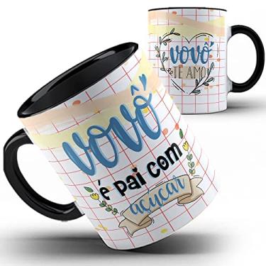 Imagem de Caneca preta xícara Vovô é pai com açúcar