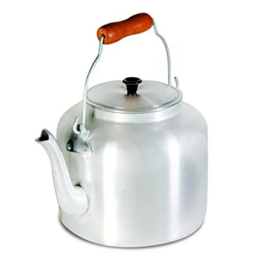 Imagem de Chaleira Grande Hotel Cozinha Industrial Chá Alumínio 6 Litros Cabo Madeira
