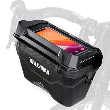 Imagem de Kiboule Bolsa de guidão de bicicleta Bolsa de telefone frontal de bicicleta EVA bolsa de armazenamento de ciclismo 3L à prova d'água com tela sensível ao toque design de liberação rápida para scooter elétrica de mountain bike de estrada