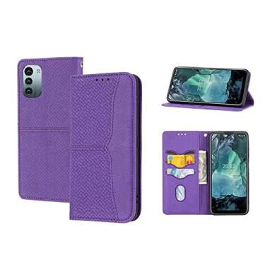 Imagem de For Nokia G21 / G11 Woven Texture Stitching Magnetic PU Leather Phone Case
