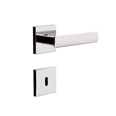 Imagem de Fechadura 3f 740 117 Cromada Interna Quarto Roseta Quadrada