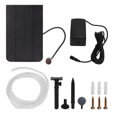 Imagem de Bomba de ar solar, bomba de ar de aquário de 2,5 W, oxigenador, aerador solar com pedras de bolhas de ar e tubo de oxigênio, kit de bomba de ar portátil movida a energia solar, acessórios para tanque de peixes para jardim, tanque de peixes, piscina