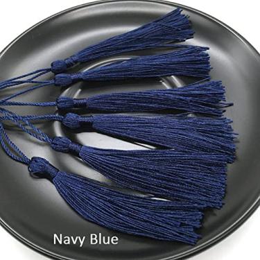 Imagem de 30 pçs/pacote poliéster seda borla franja 13 cm algodão borlas guarnição para costura cortinas acessórios diy decoração de casamento em casa, 1 azul marinho