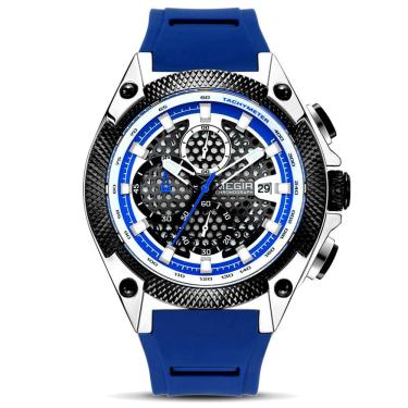 Imagem de Relógio Esportivo Masculino à Prova d`água Correia de Silicone Moda Casual 