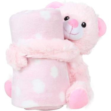 Imagem de Cobertor E Bichinho De Pelúcia - Ursinha Rosa - Loani