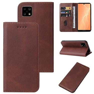Imagem de For Sharp Aquos Sense 4 Lite Magnetic Closure Leather Phone Case