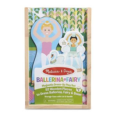 Imagem de Melissa & Doug Ballerina and Fairy Magnetic Dress-Up Double-Sided Wooden Doll and Swan Pretend Play Set (52 pcs)
