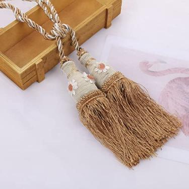 Imagem de Suportes de cortina prendedores de cortina Corda de cortina simples Cortina de orelha de borla alça de bola pendurada, T8,4 pcs