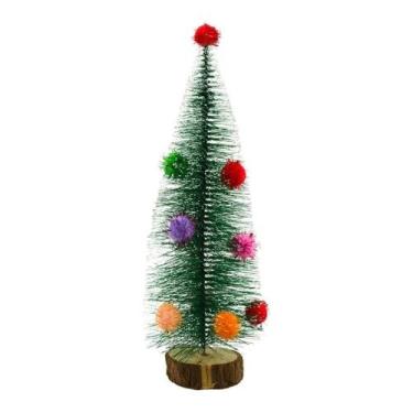 Imagem de Mini Árvore Natal Enfeitado Base Tronco 25cm - Taimes