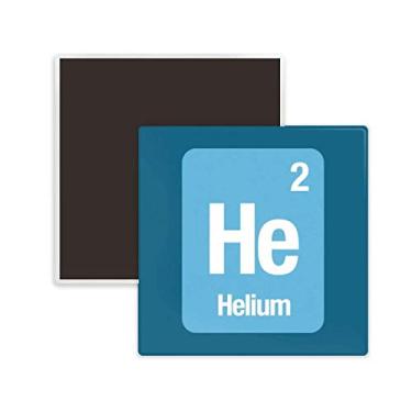 Imagem de Elemento Químico He Helium Science Square Cerâmica Ímã Lembrança Ímã