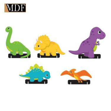 Kit Placa Decorativa MDF Infantil Dinossauro Baby 4un