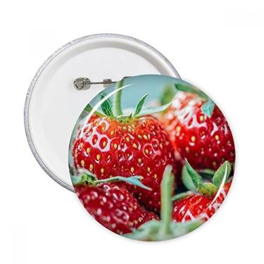 Imagem de Imagem de morango fresca fotografia da natureza alfinetes redondos crachá botão emblema acessório decoração 5 peças
