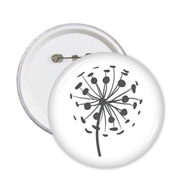 Imagem de Flores contorno dente-de-leão plantas alfinetes redondos botão emblema decoração acessório 5 peças