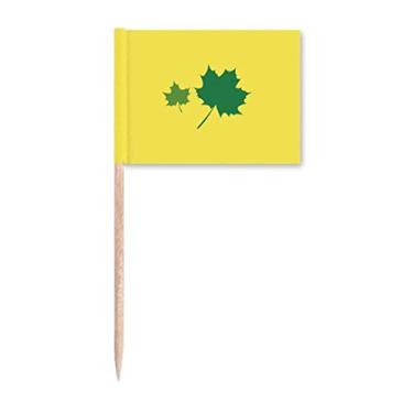 Imagem de Grenn Maple Leaves Vectorgraph Bandeiras de palito de dente Topper Decoração de festa