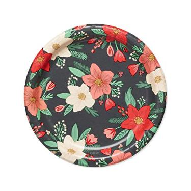 Imagem de American Greetings Pratos de sobremesa de papel de 17,78 cm, 36 unidades, suprimentos de festa de Natal floral de inverno