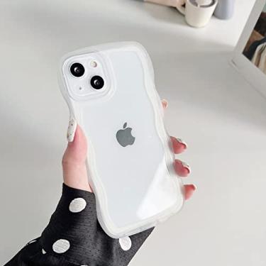 Imagem de Capa ondulada transparente para iPhone 13 12 11 Pro Max XS XR X 8 7 Plus Capa TPU de proteção total Silicone Bumper, branco, para iphone 7 8 Plus