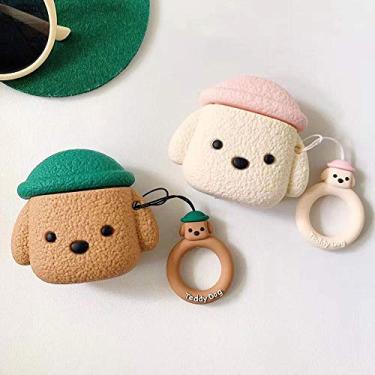 Imagem de BONTOUJOUR Capa compatível com AirPods 1/2, capa de fone de ouvido de silicone macio para AirPods 1 e 2 + ganchos - marrom