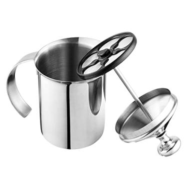 Imagem de Bellemain Espumador de leite portatil, espuma de leite espessa, cremosa, espumador de leite quente e frio Espumador manual de aco inoxidavel para cafe, latte, cappuccino, frappe, matcha, chocolate quente, 410 ml