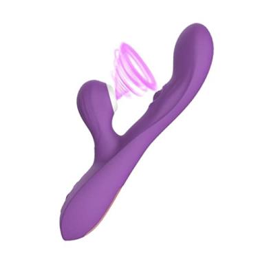 Imagem de Vibrador Feminino Silicone Estimulador Clitóris e Ponto G Dupla Vibração Forte 10 Frequências Sexuais (Roxo)