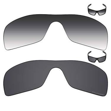 Imagem de Mryok+ 2 pares de lentes polarizadas de substituição para óculos de sol Oakley Batwolf – Cinza dégradé tingido/Stealth preto