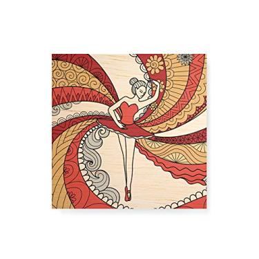 Imagem de Arte Maníacos Quadro decorativo com moldura caixa branca em Madeira - Bailarina Espanhola - 30x30cm