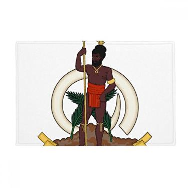 Imagem de DIYthinker Tapete de chão com emblema Nacional da Oceania Vanuatu Tapete antiderrapante para porta de banheiro