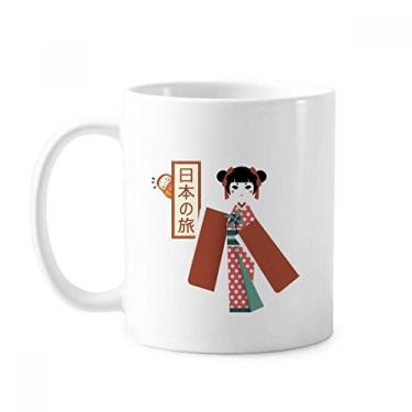 Imagem de Caneca tradicional japonesa Local Girl clássica de cerâmica branca presente com alças 350 ml