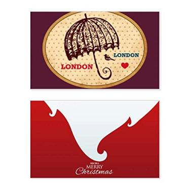 Imagem de Carimbo de guarda-chuva Reino Unido Londres Feliz Natal Cartão de parabéns Mensagem de Natal