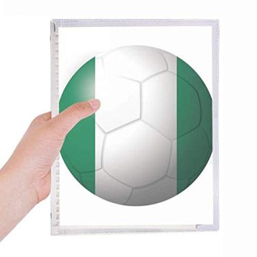 Imagem de Caderno de futebol americano com a bandeira nacional da Nigéria, diário de folhas soltas recarregável