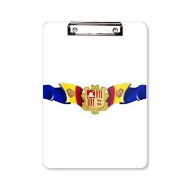 Imagem de Placa de apoio com emblema nacional da bandeira de Andorra A4