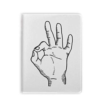 Imagem de Caderno com estampa de gesto OK para desenho de linha, capa macia Diário