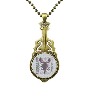 Imagem de DIYthinker Discover World Colar de organza marinha lagosta com pingente de música de guitarra antiga