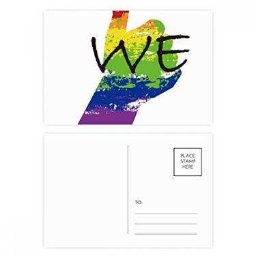 Imagem de LGBT Bandeira de arco-íris We Postal Set Cartão de felicitações de aniversário