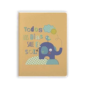 Imagem de Caderno de desenho de pássaro elefante listrado amarelo animal capa de goma Diário capa macia