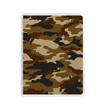Imagem de Caderno com estampa de ilustração de grão de arte em linha de camuflagem, capa macia para diário